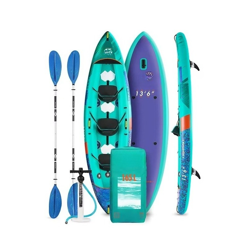 Inflatable Kayak 3 Person - Gebläse, aufblasbar, verstärktes PVC, Freizeitkajak, Hochdruck-Deck
