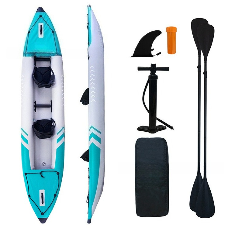 Kayak Inflatable 2 Person - Tragbares faltbares aufblasbares Kajak mit Drop-Stich,
