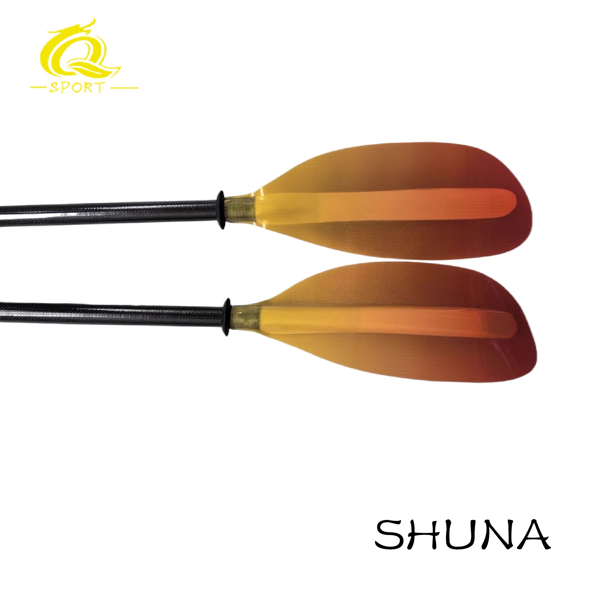 Kayak Paddle Carbon 2 Piece - QQSPORT Kajakpaddel, 2-teiliger Karbonschaft und farbige