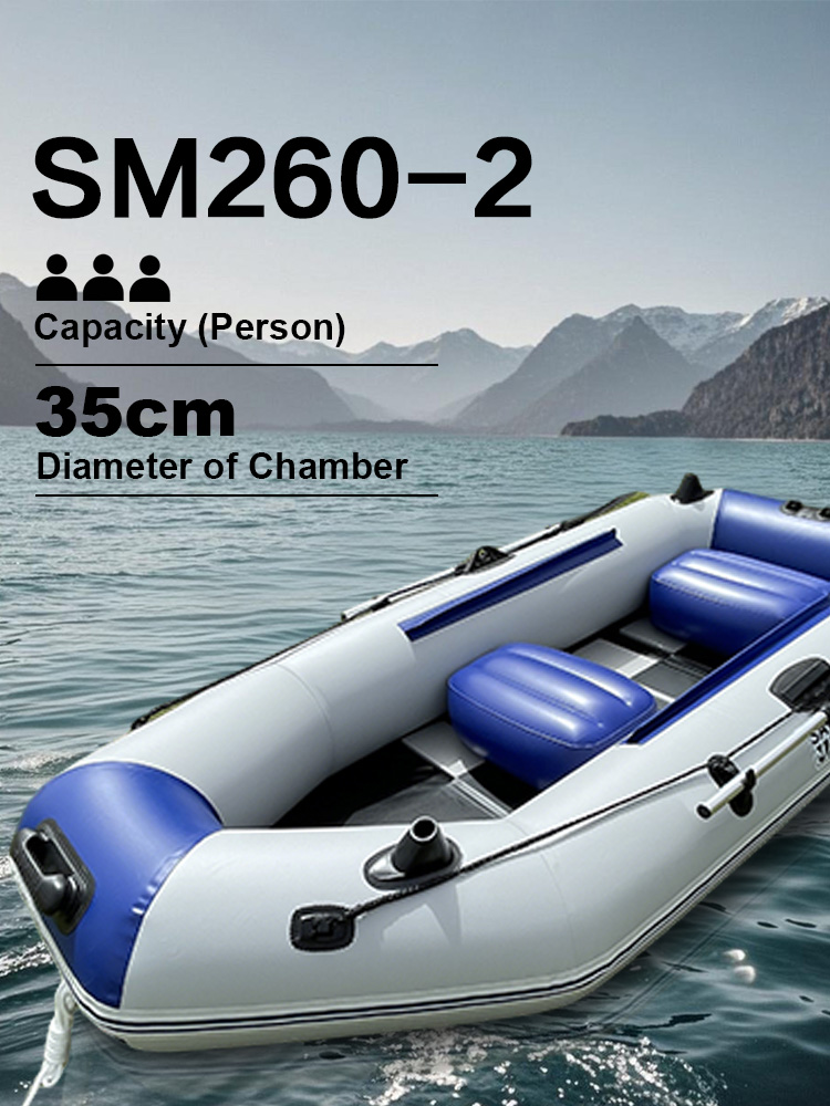 Inflatable Kayak 3 Person - 8,5 Fuß aufblasbares Fischerboot, faltbare Holzboden-Surfboote