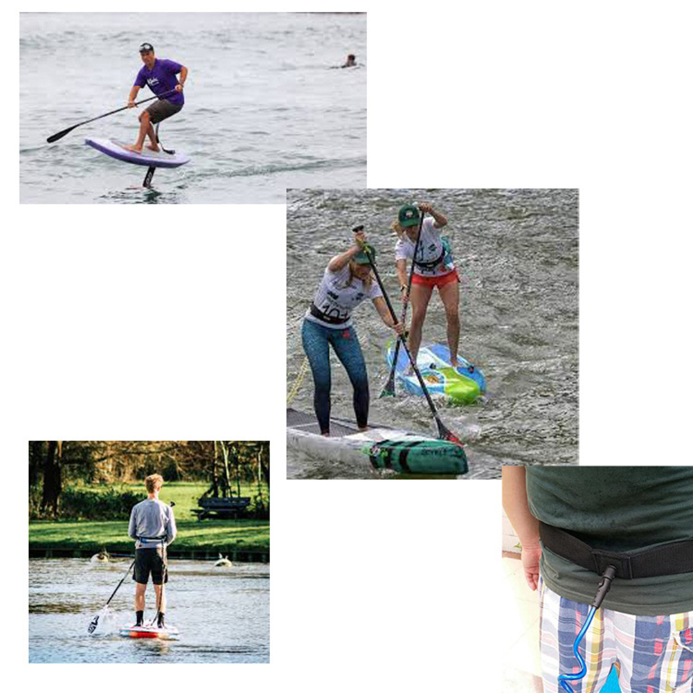Paddle Board Leash Coiled - Gewickelte Leine, Verstellbarer SUP-Surfbrett-Taillengurt für Stand-Up-Paddle-Boards
