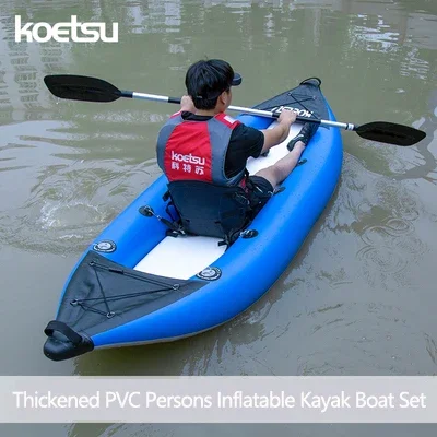 Kayak Inflatable 2 Person - Koetsu 1-2 Personen aufblasbare PVC-Kajak Angeln